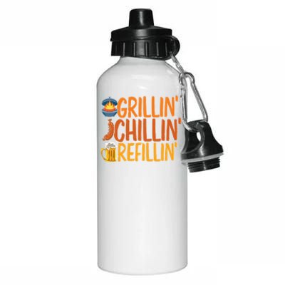 Grill Bbq Beer Ing Griller Grillmaster Funny Barbecue Gift Aluminum Water Bottle 