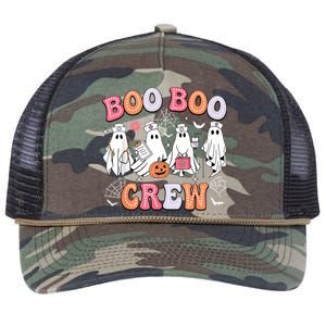 Groovy Boo Boo Crew Nurse Funny Ghost Women Halloween Nurse Retro Rope Trucker Hat Cap