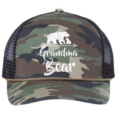 Grandma Bear Best Gift Mothers Fathers Day Retro Rope Trucker Hat Cap