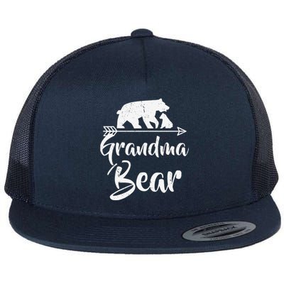 Grandma Bear Best Gift Mothers Fathers Day Flat Bill Trucker Hat