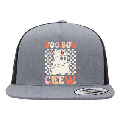 Groovy Boo Boo Crew Nurse Ghost Paramedic Emt Ems Halloween Flat Bill Trucker Hat