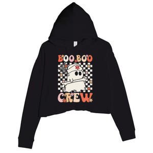 Groovy Boo Boo Crew Nurse Ghost Paramedic Emt Ems Halloween Crop Fleece Hoodie