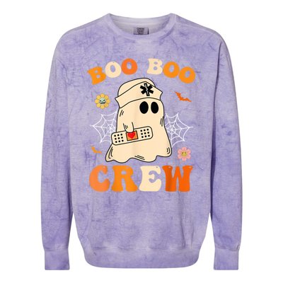 Groovy Boo Boo Crew Nurse Funny Ghost Halloween Nurse Colorblast Crewneck Sweatshirt