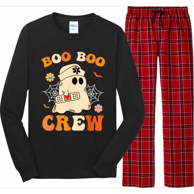 Groovy Boo Boo Crew Nurse Funny Ghost Halloween Nurse Long Sleeve Pajama Set