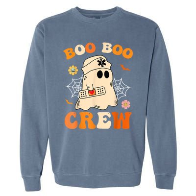 Groovy Boo Boo Crew Nurse Funny Ghost Halloween Nurse Garment-Dyed Sweatshirt