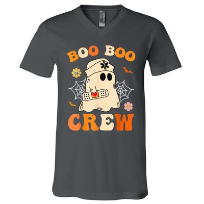 Groovy Boo Boo Crew Nurse Funny Ghost Halloween Nurse V-Neck T-Shirt