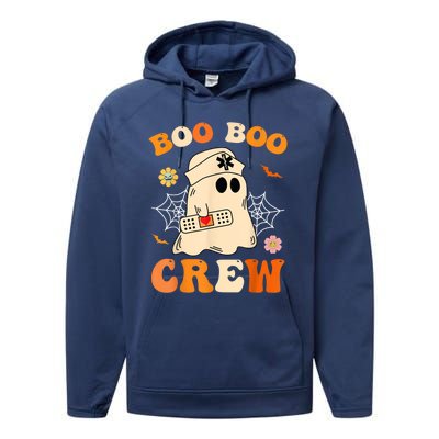 Groovy Boo Boo Crew Nurse Funny Ghost Halloween Nurse Performance Fleece Hoodie