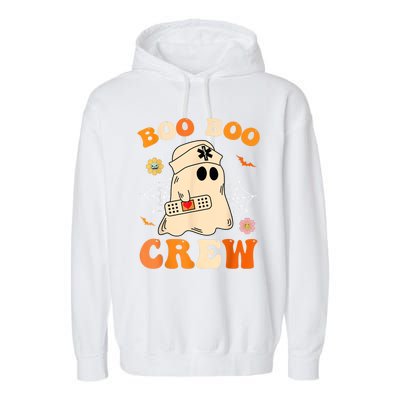 Groovy Boo Boo Crew Nurse Funny Ghost Halloween Nurse Garment-Dyed Fleece Hoodie