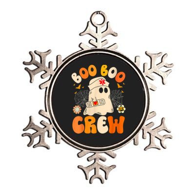 Groovy Boo Boo Crew Nurse Funny Ghost Women Halloween Nurse Metallic Star Ornament