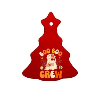 Groovy Boo Boo Crew Nurse Funny Ghost Women Halloween Nurse Ceramic Tree Ornament