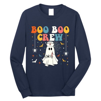 Groovy Boo Boo Crew For Cna Er Rn Lpn Funny Halloween Nurse Long Sleeve Shirt