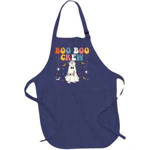 Groovy Boo Boo Crew For Cna Er Rn Lpn Funny Halloween Nurse Full-Length Apron With Pockets