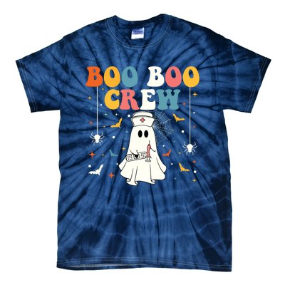 Groovy Boo Boo Crew For Cna Er Rn Lpn Funny Halloween Nurse Tie-Dye T-Shirt