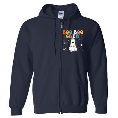 Groovy Boo Boo Crew For Cna Er Rn Lpn Funny Halloween Nurse Full Zip Hoodie