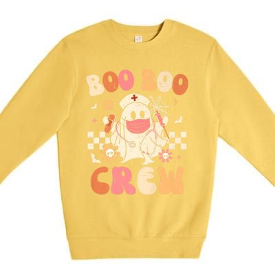 Groovy Boo Boo Crew Nurse Funny Ghost Halloween Nurse Great Gift Premium Crewneck Sweatshirt