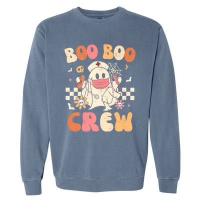 Groovy Boo Boo Crew Nurse Funny Ghost Halloween Nurse Great Gift Garment-Dyed Sweatshirt