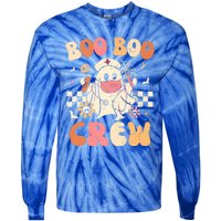 Groovy Boo Boo Crew Nurse Funny Ghost Halloween Nurse Great Gift Tie-Dye Long Sleeve Shirt