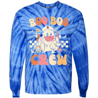 Groovy Boo Boo Crew Nurse Funny Ghost Halloween Nurse Great Gift Tie-Dye Long Sleeve Shirt