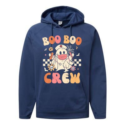 Groovy Boo Boo Crew Nurse Funny Ghost Halloween Nurse Great Gift Performance Fleece Hoodie