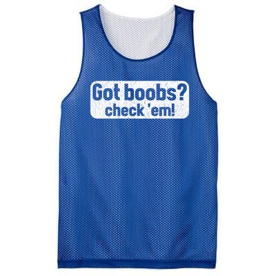 Got Boobs? Breast Cancer Awareness Vintage Great Gift Mesh Reversible Basketball Jersey Tank