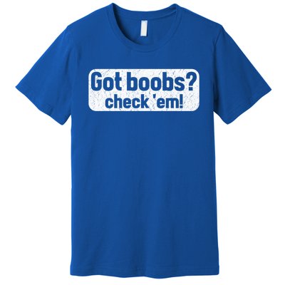 Got Boobs? Breast Cancer Awareness Vintage Great Gift Premium T-Shirt