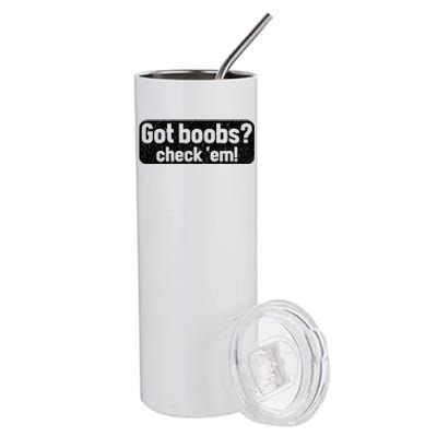 Got Boobs? Breast Cancer Awareness Vintage Great Gift Stainless Steel Tumbler