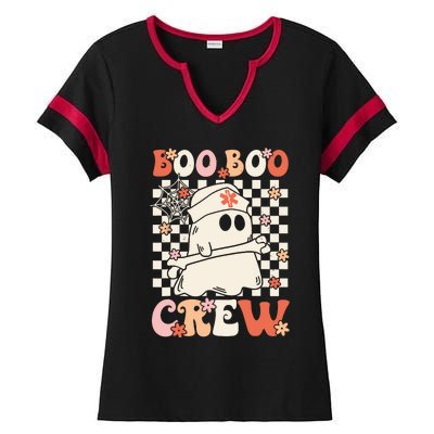 Groovy Boo Boo Crew Nurse Ghost Paramedic Emt Ems Halloween Ladies Halftime Notch Neck Tee