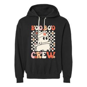 Groovy Boo Boo Crew Nurse Ghost Paramedic Emt Ems Halloween Garment-Dyed Fleece Hoodie