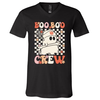 Groovy Boo Boo Crew Nurse Ghost Paramedic Emt Ems Halloween V-Neck T-Shirt