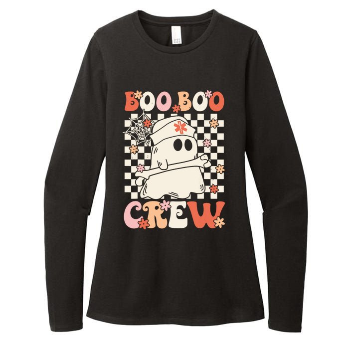 Groovy Boo Boo Crew Nurse Ghost Paramedic Emt Ems Halloween Womens CVC Long Sleeve Shirt