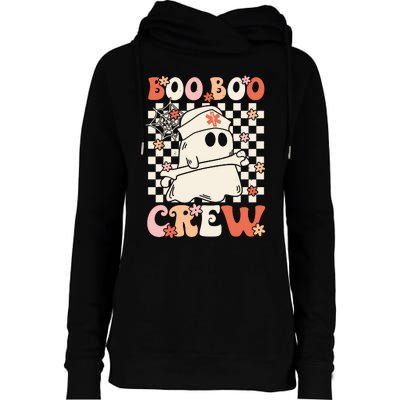 Groovy Boo Boo Crew Nurse Ghost Paramedic Emt Ems Halloween Womens Funnel Neck Pullover Hood