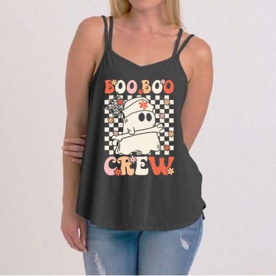 Groovy Boo Boo Crew Nurse Ghost Paramedic Emt Ems Halloween Women's Strappy Tank