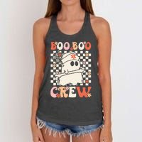 Groovy Boo Boo Crew Nurse Ghost Paramedic Emt Ems Halloween Women's Knotted Racerback Tank