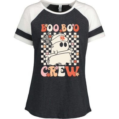 Groovy Boo Boo Crew Nurse Ghost Paramedic Emt Ems Halloween Enza Ladies Jersey Colorblock Tee