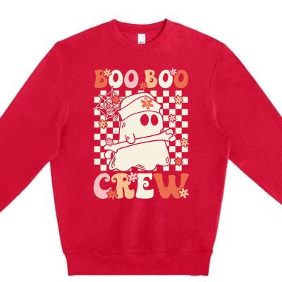 Groovy Boo Boo Crew Nurse Ghost Paramedic Emt Ems Halloween Premium Crewneck Sweatshirt