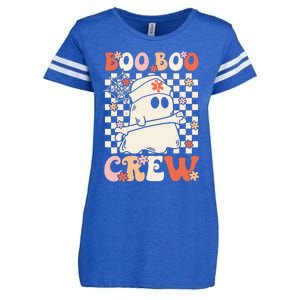 Groovy Boo Boo Crew Nurse Ghost Paramedic Emt Ems Halloween Enza Ladies Jersey Football T-Shirt