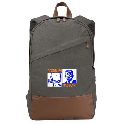 Good Bush Bad Bush Funny Cotton Canvas Backpack