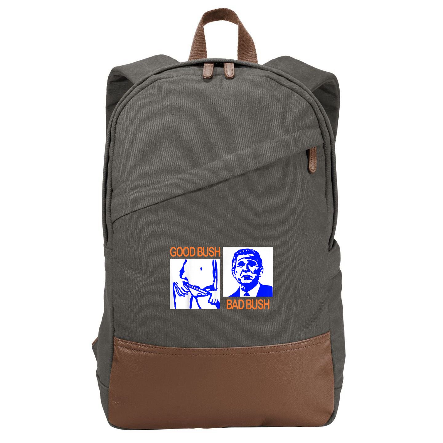 Good Bush Bad Bush Funny Cotton Canvas Backpack