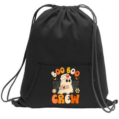 Groovy Boo Boo Crew Nurse Funny Ghost Women Halloween Nurse Sweatshirt Cinch Pack Bag