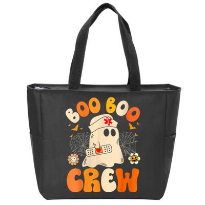 Groovy Boo Boo Crew Nurse Funny Ghost Women Halloween Nurse Zip Tote Bag