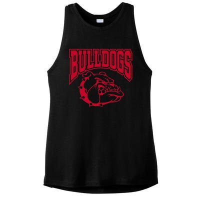 Go Bulldog Bulldog School Sports Team Mascot Game Day Ladies PosiCharge Tri-Blend Wicking Tank