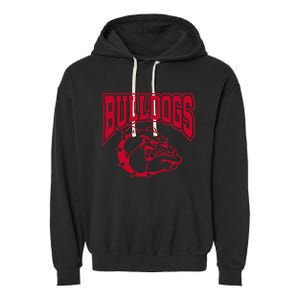 Go Bulldog Bulldog School Sports Team Mascot Game Day Garment-Dyed Fleece Hoodie