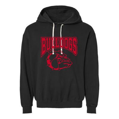 Go Bulldog Bulldog School Sports Team Mascot Game Day Garment-Dyed Fleece Hoodie