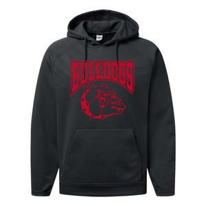 Go Bulldog Bulldog School Sports Team Mascot Game Day Performance Fleece Hoodie