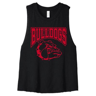 Go Bulldog Bulldog School Sports Team Mascot Game Day Women's Racerback Cropped Tank