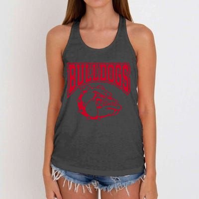 Go Bulldog Bulldog School Sports Team Mascot Game Day Women's Knotted Racerback Tank