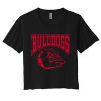 Go Bulldog Bulldog School Sports Team Mascot Game Day Women's Crop Top Tee