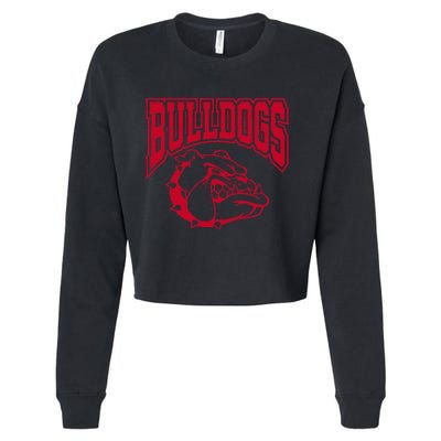 Go Bulldog Bulldog School Sports Team Mascot Game Day Cropped Pullover Crew