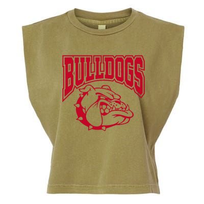 Go Bulldog Bulldog School Sports Team Mascot Game Day Garment-Dyed Women's Muscle Tee