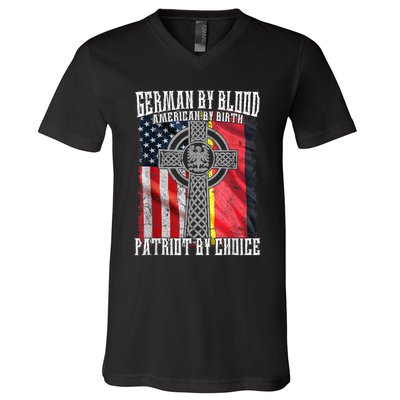 German By Blood American By Birth Patriot By Choice V-Neck T-Shirt